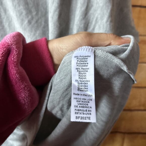 New Michael Stars Verna Dolman Sleeve Knit Top Women’s L Heathered Grey - Picture 4 of 5